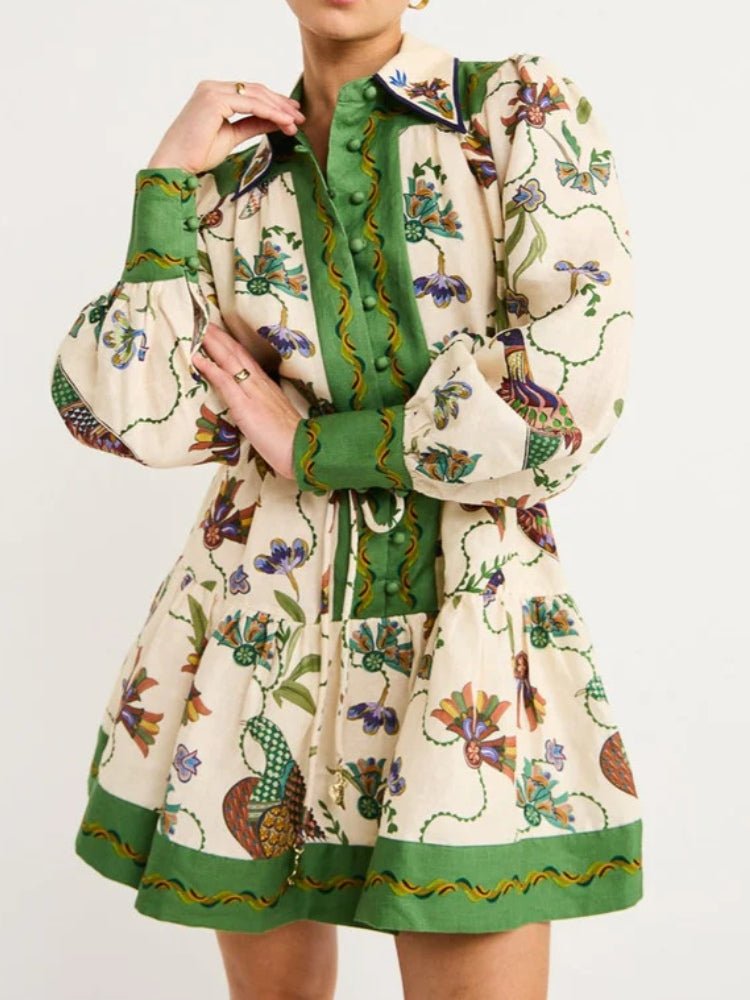 Garden Luxe Wrap Mini Dress - TheBohoBloom