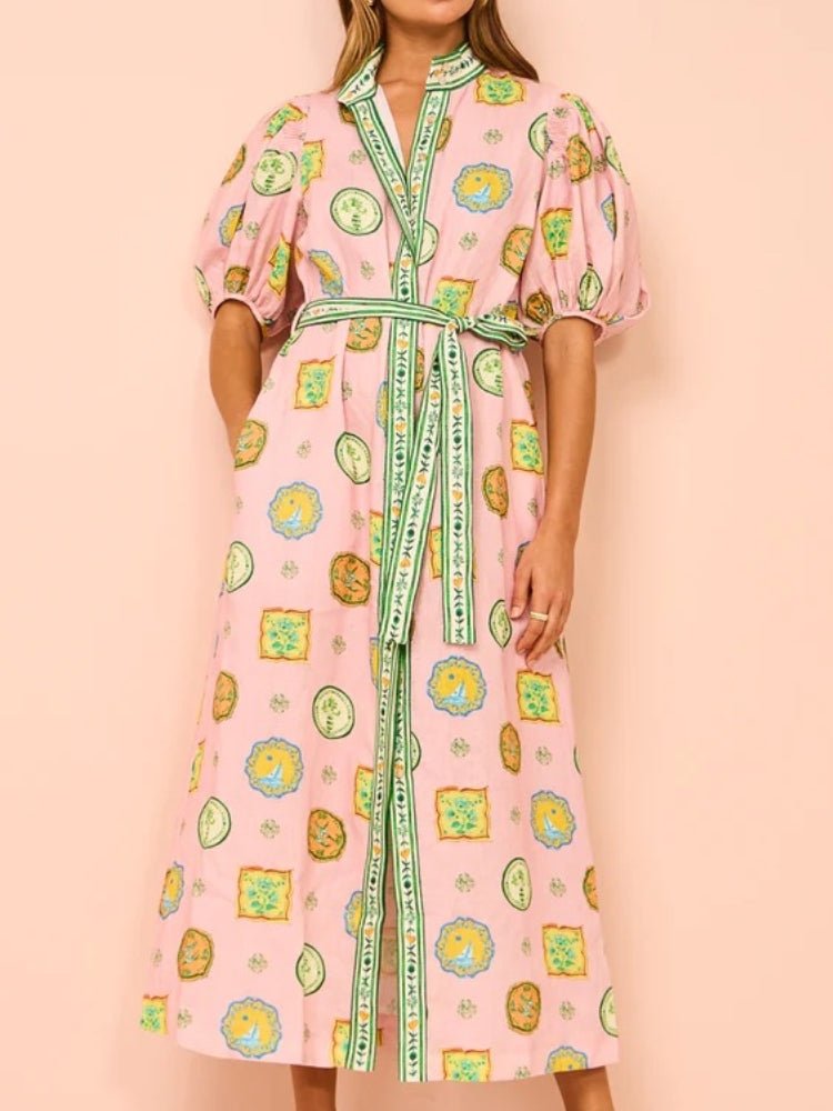 Vibrant Flow Cardigan Midi Dress - TheBohoBloom