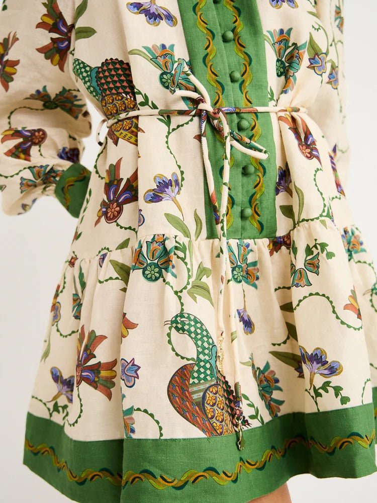Garden Luxe Wrap Mini Dress - TheBohoBloom
