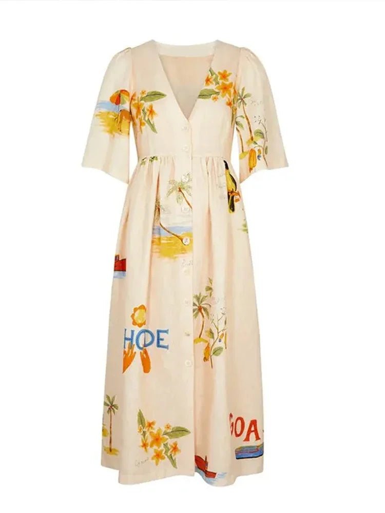 Island Dreams Midi Dress - TheBohoBloom
