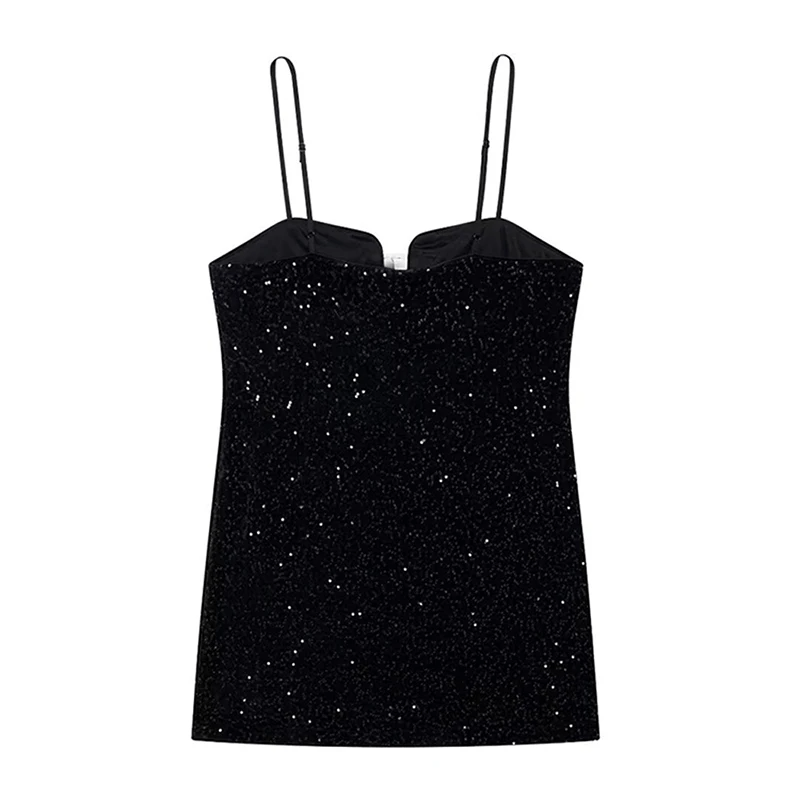 Midnight Glam Glitter Mini Dress - TheBohoBloom