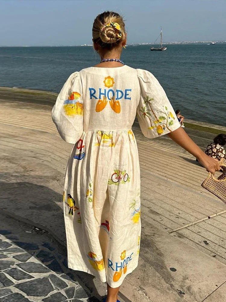 Island Dreams Midi Dress - TheBohoBloom