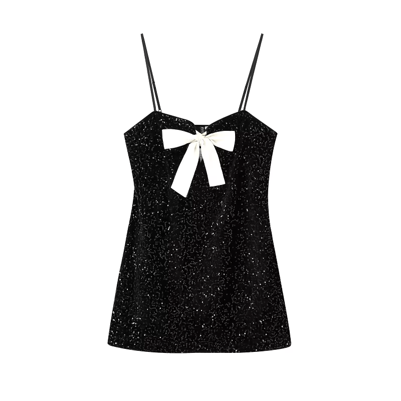 Midnight Glam Glitter Mini Dress - TheBohoBloom
