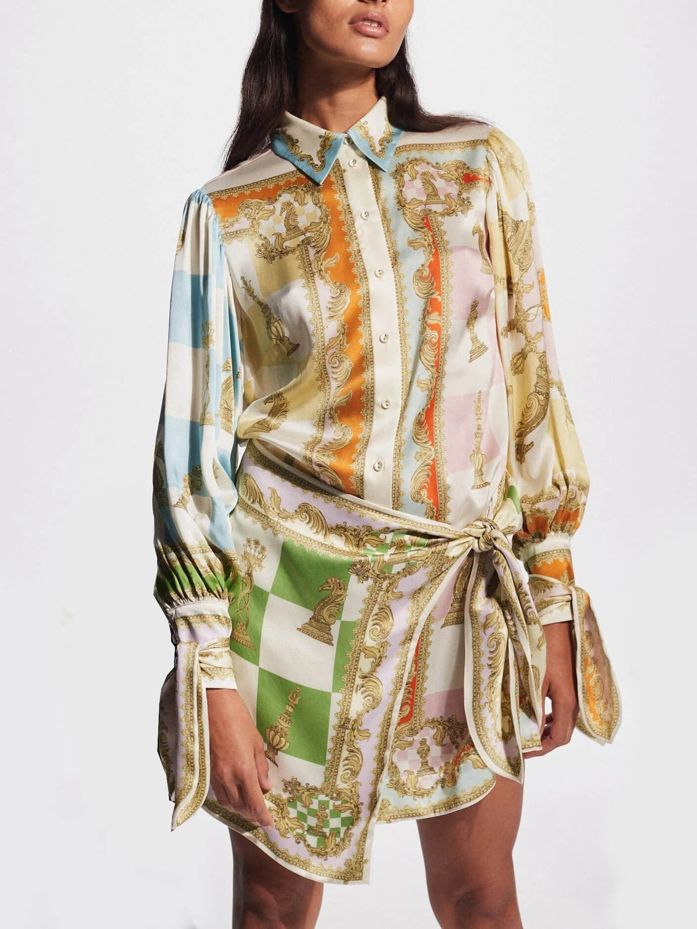 Twist of Elegance Printed Mini Dress - TheBohoBloom