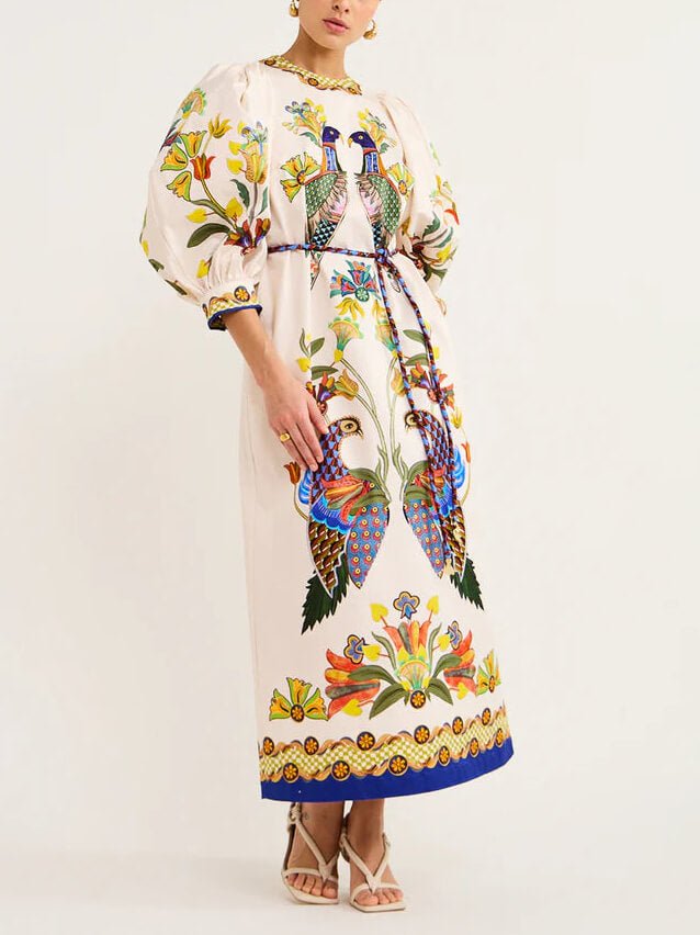 Ornate Oasis Midi Dress - TheBohoBloom