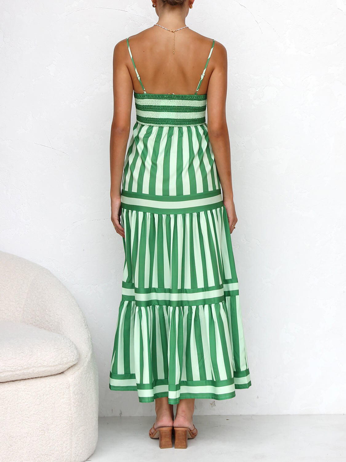 Suspender Striped Pocket Midi Dress - TheBohoBloom