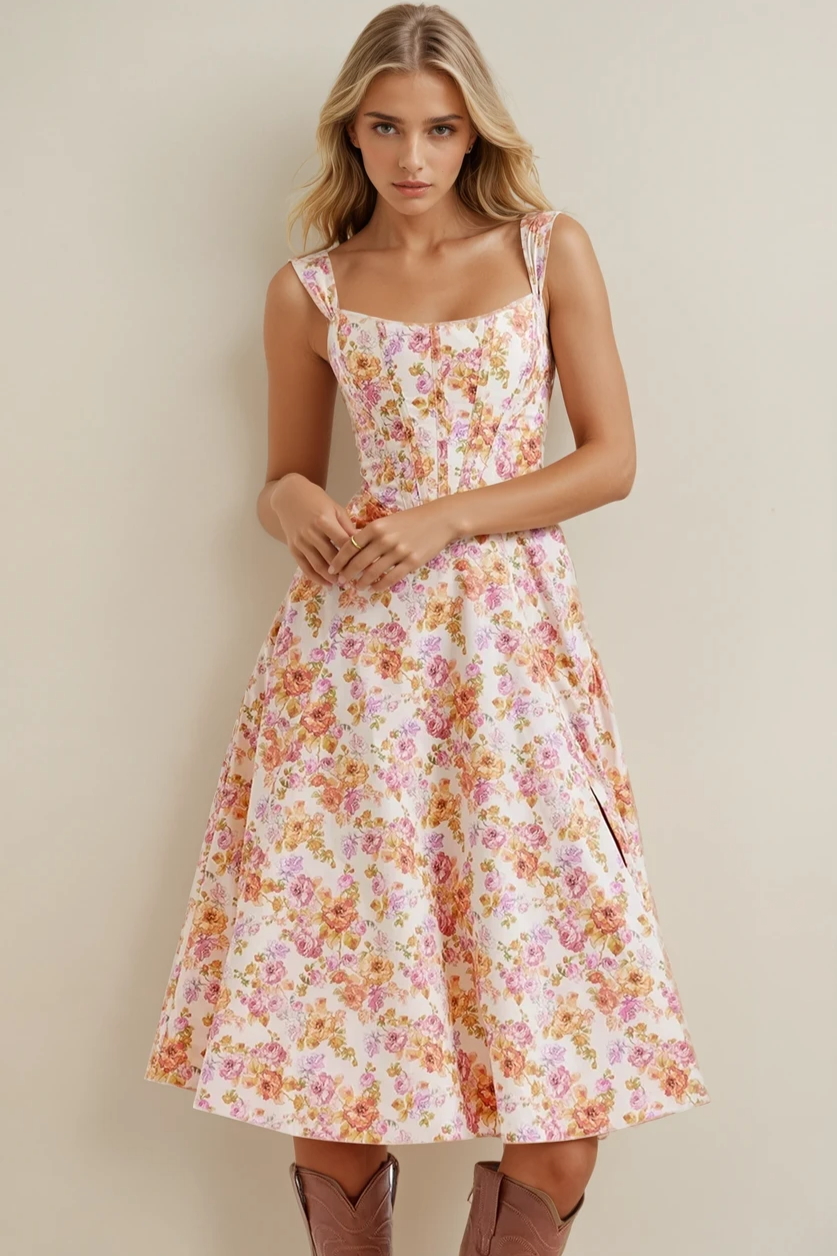 Sunday Bloom Reverie Midikleid