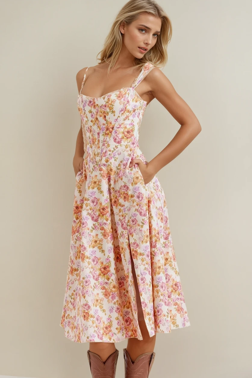 Sunday Bloom Reverie Midikleid