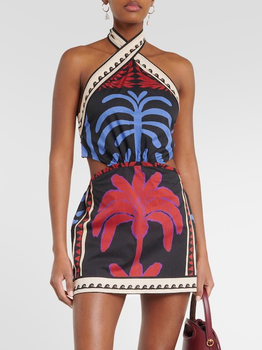 Escape Halter Mini Dress - TheBohoBloom