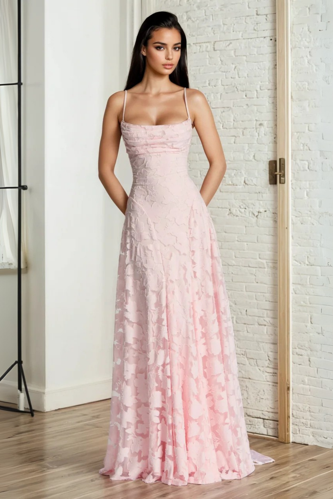 Blanc Terra Jacquard Maxi Dress