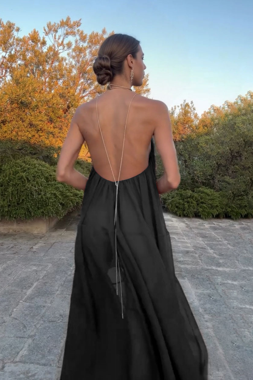 Ebon Muse Cascade Maxi Dress