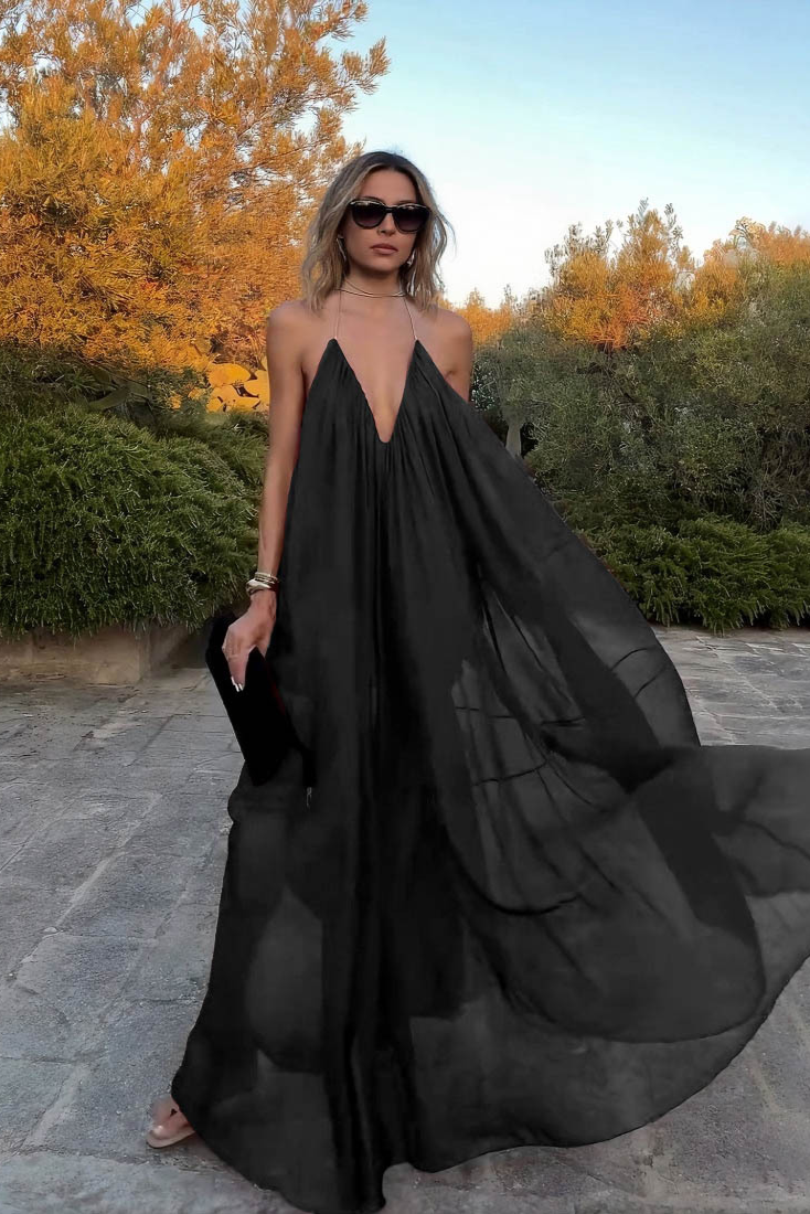 Ebon Muse Cascade Maxi Dress