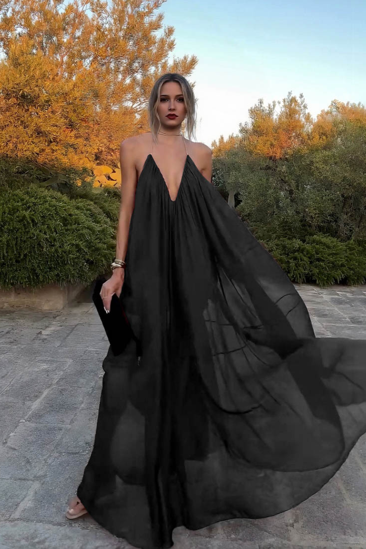 Ebon Muse Cascade Maxi Dress