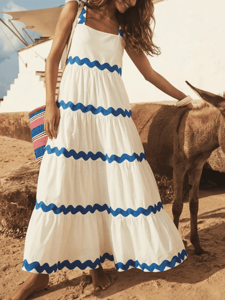 Seaside Ripple Maxi Dress - TheBohoBloom