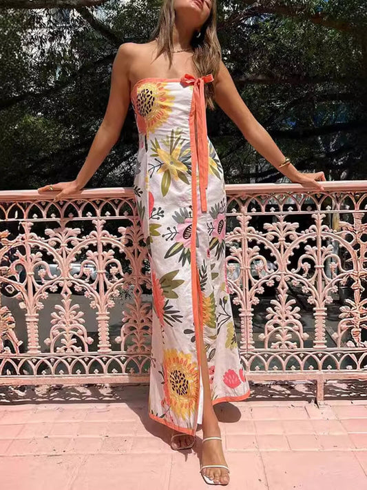 Tropical Breeze Wrap Maxi Dress