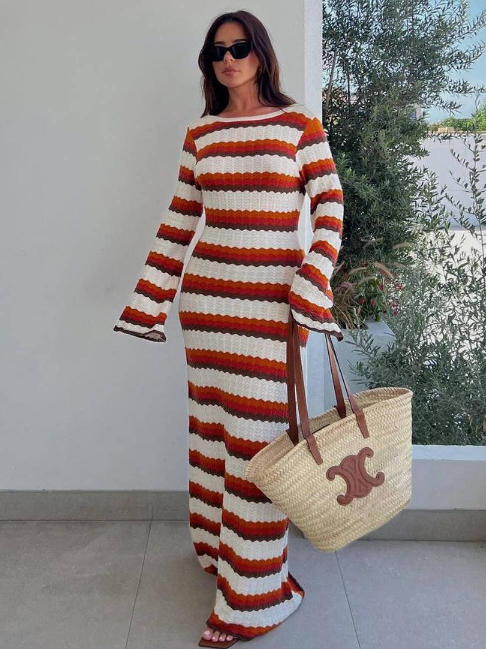 Beach Knit Cover-Up Maxi Dress