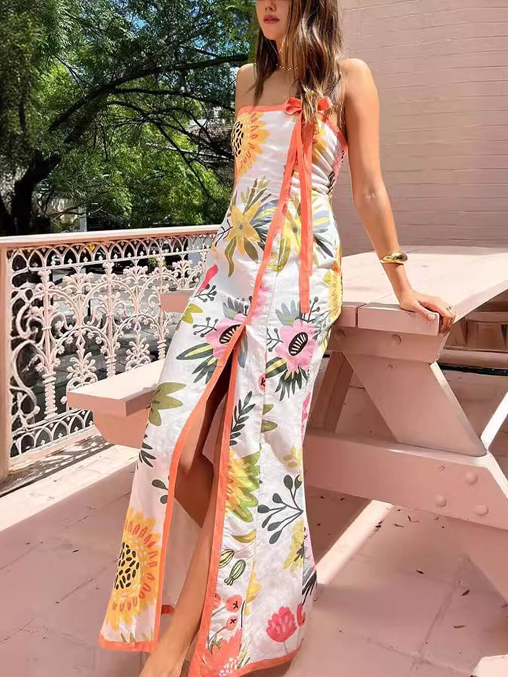 Tropical Breeze Wrap Maxi Dress