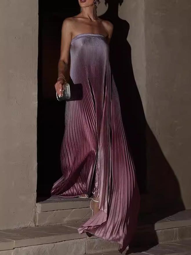 Celestial Glow Strapless Maxi Dress