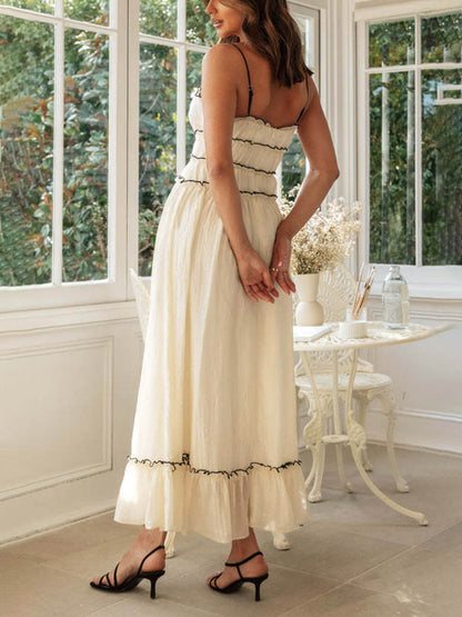 Café Blanc Frill Midi Dress - TheBohoBloom
