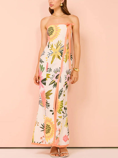 Tropical Breeze Wrap Maxi Dress