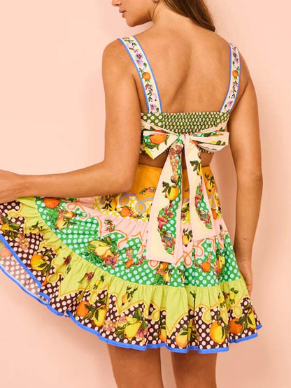 Tutti Frutti Garden Party Mini Dress - TheBohoBloom
