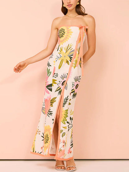 Tropical Breeze Wrap Maxi Dress