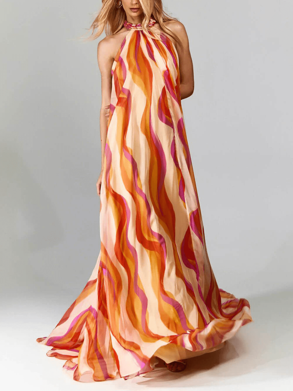 Goddess of the Sun Flowing Maxi Dress - TheBohoBloom