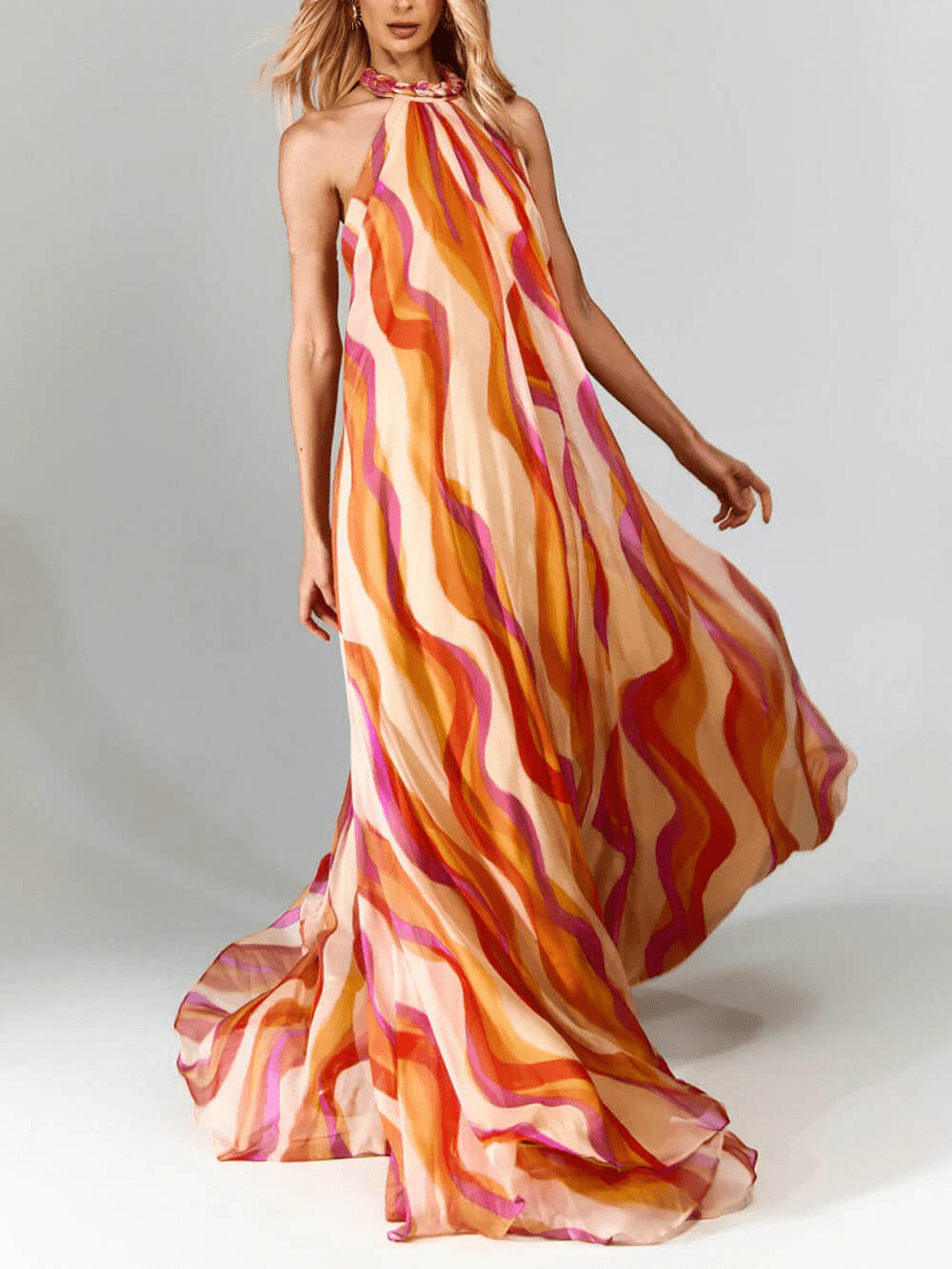 Goddess of the Sun Flowing Maxi Dress - TheBohoBloom