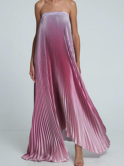 Celestial Glow Strapless Maxi Dress