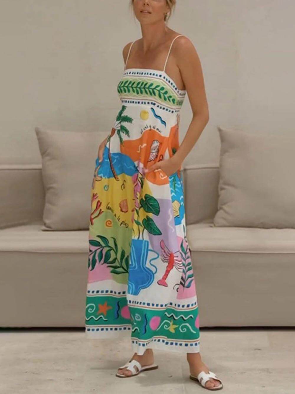 Resort Bliss Sleeveless Midi Dress - TheBohoBloom