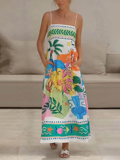 Resort Bliss Sleeveless Midi Dress - TheBohoBloom