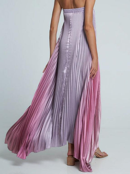 Celestial Glow Strapless Maxi Dress