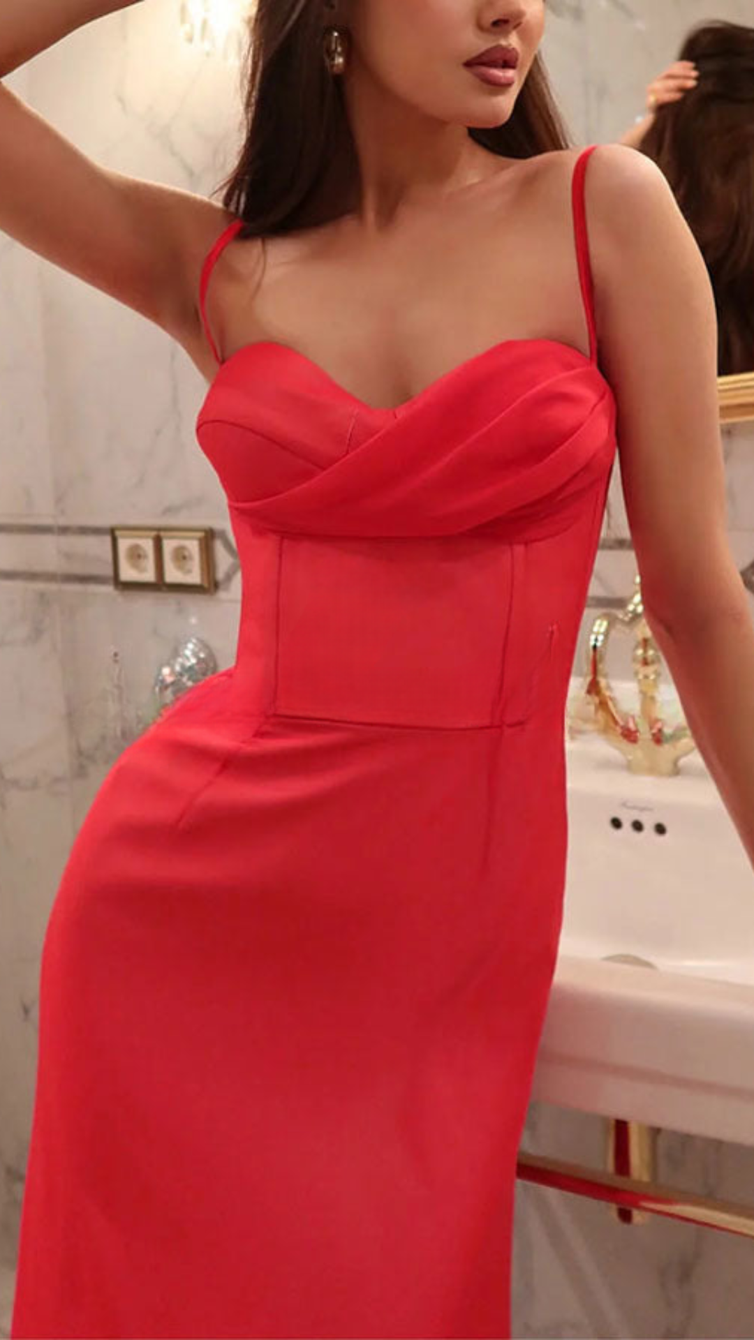 Isolde Drapiertes Glow-Midikleid