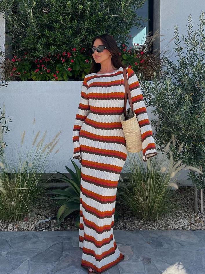 Beach Knit Cover-Up Maxi Dress