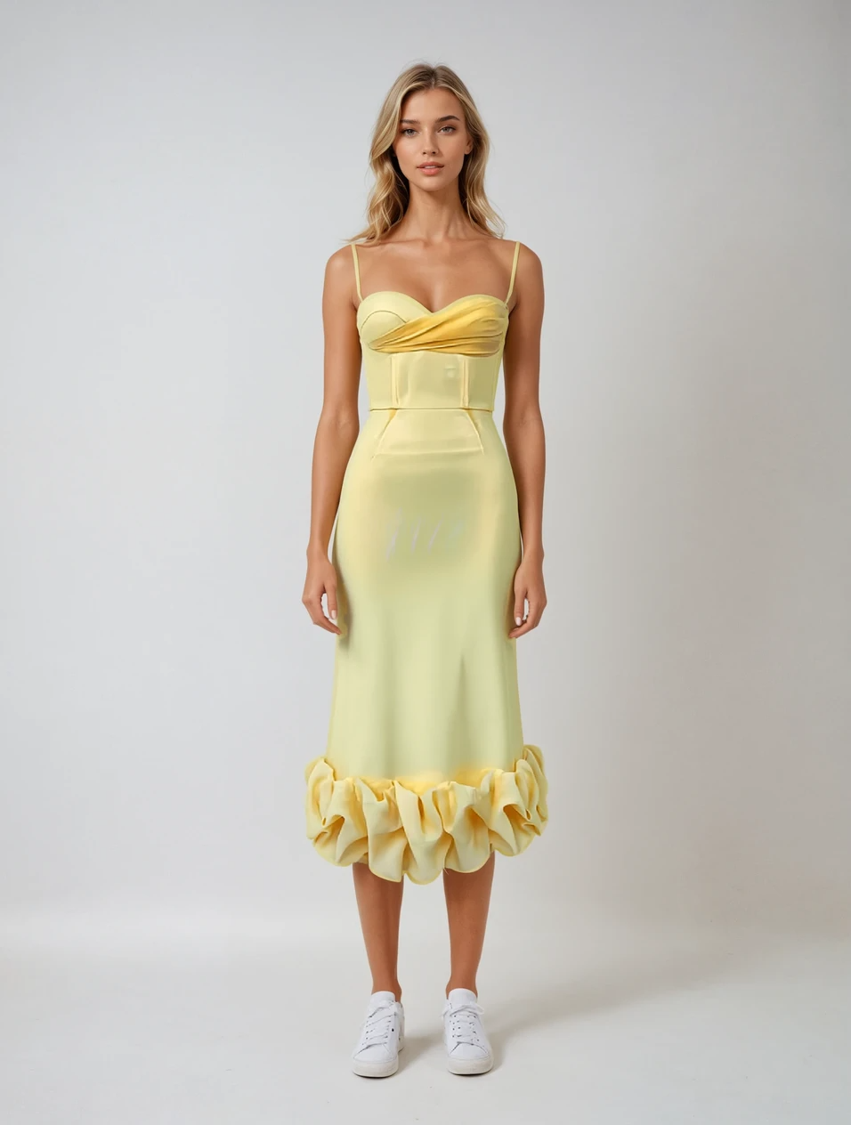 Isolde Drapiertes Glow-Midikleid