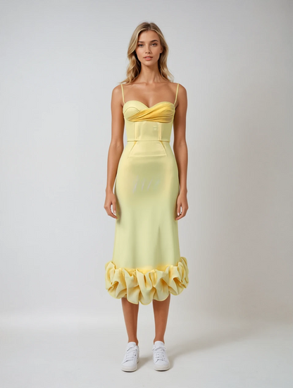 Isolde Drapiertes Glow-Midikleid