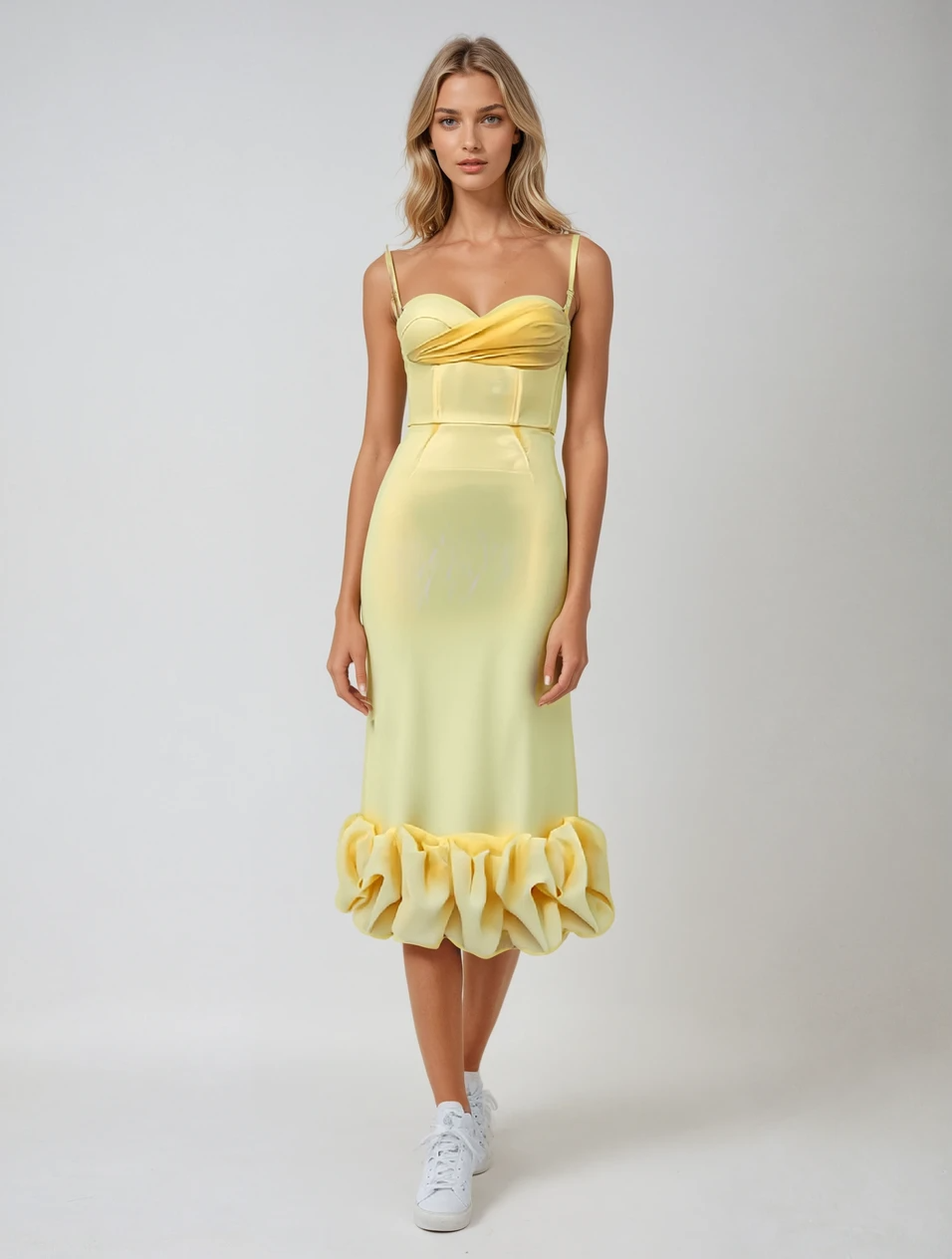 Isolde Drapiertes Glow-Midikleid