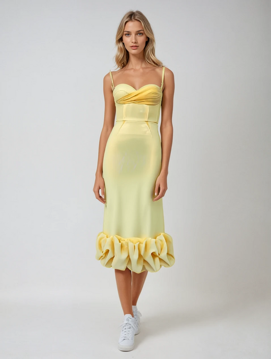 Isolde Drapiertes Glow-Midikleid