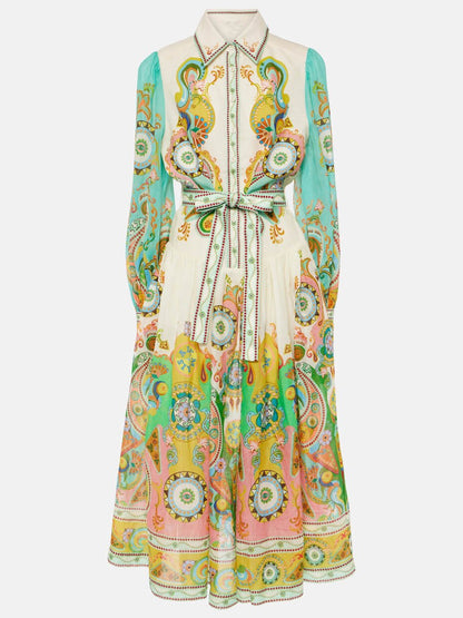 Jardin de Fleurs Art Midi Dress - TheBohoBloom