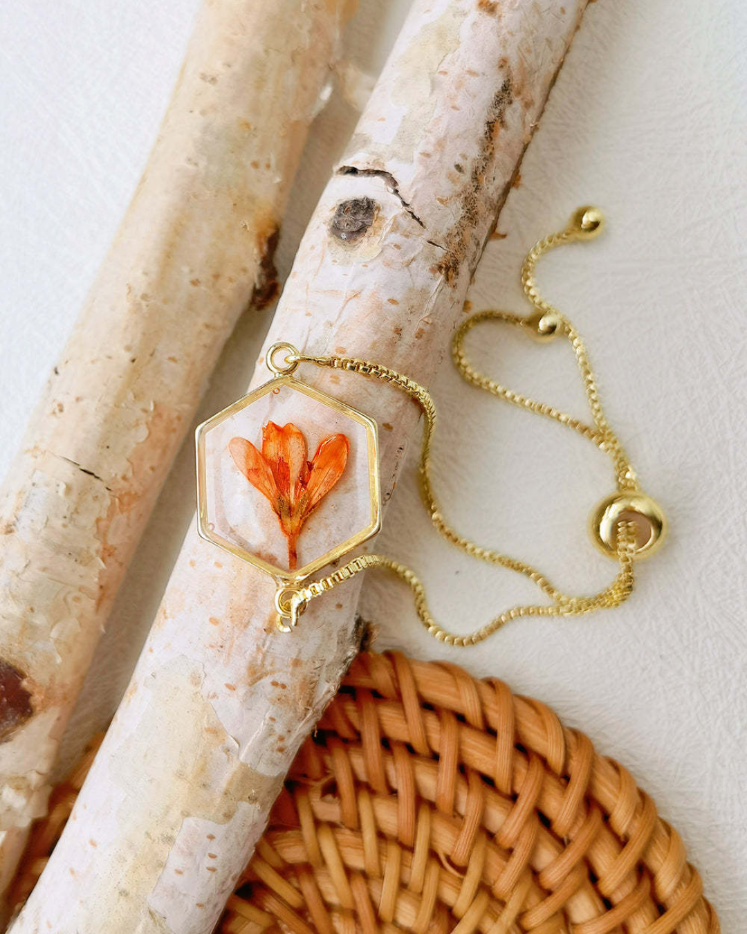 Narcissus Light Resin Cuff Bracelet