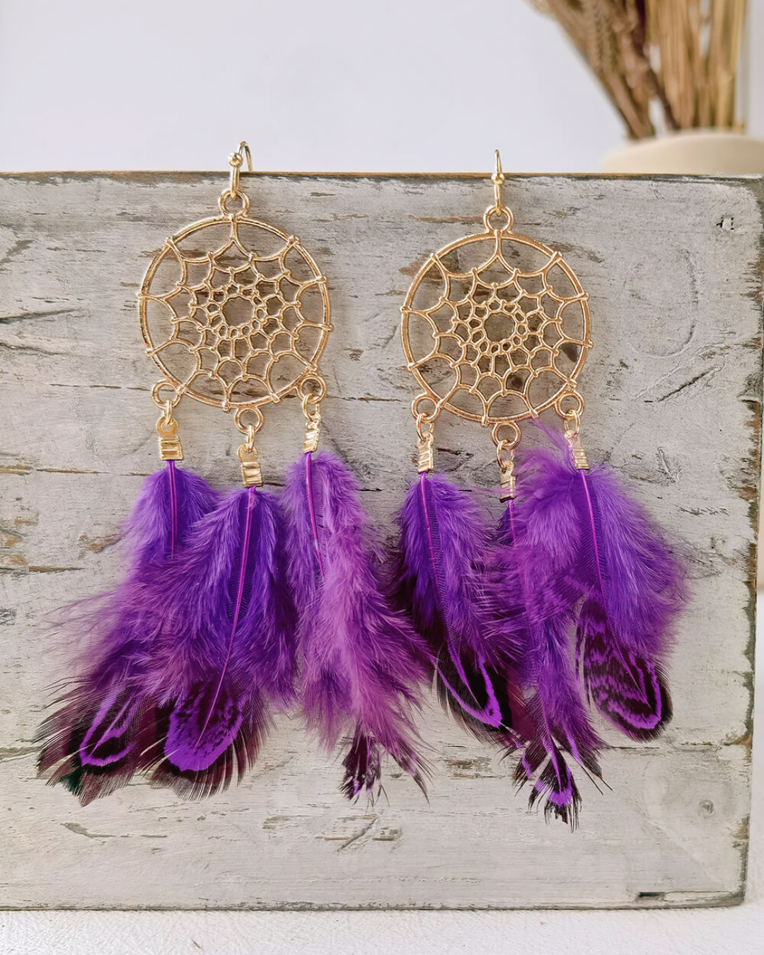 Mystic Plum Dreamcatcher Earrings