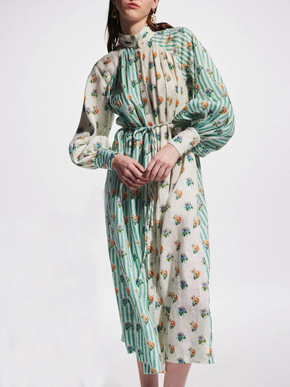 Cottagecore Puff Sleeve Midi Dress - TheBohoBloom