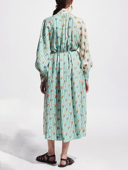 Cottagecore Puff Sleeve Midi Dress - TheBohoBloom