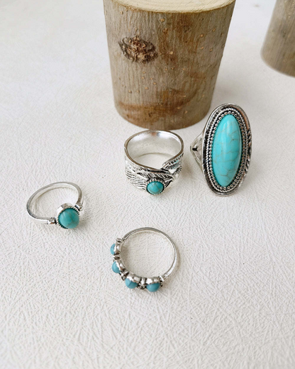 Wild Bloom Opal & Turquoise Set Ring