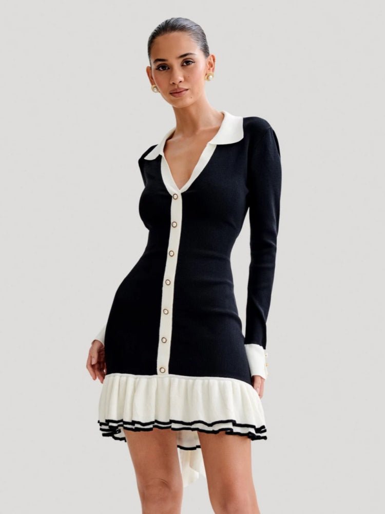 Elegance in Ruffles Mini Dress - TheBohoBloom