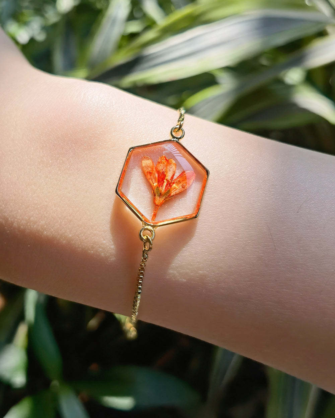 Narcissus Light Resin Cuff Bracelet