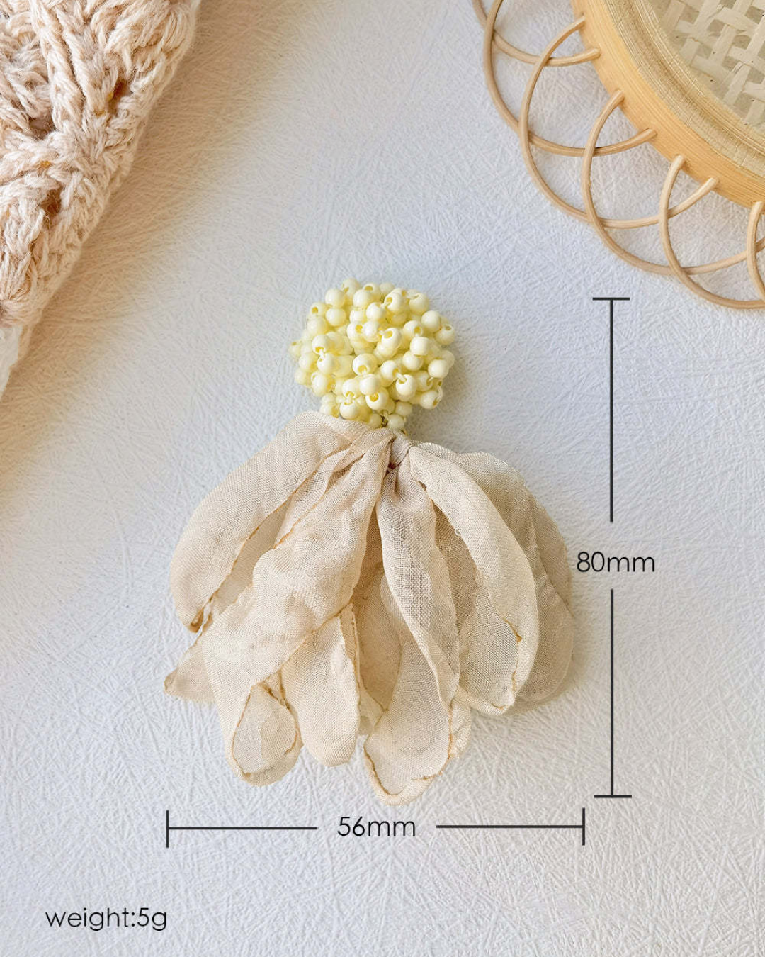 Cream Blossom Statement Earrings
