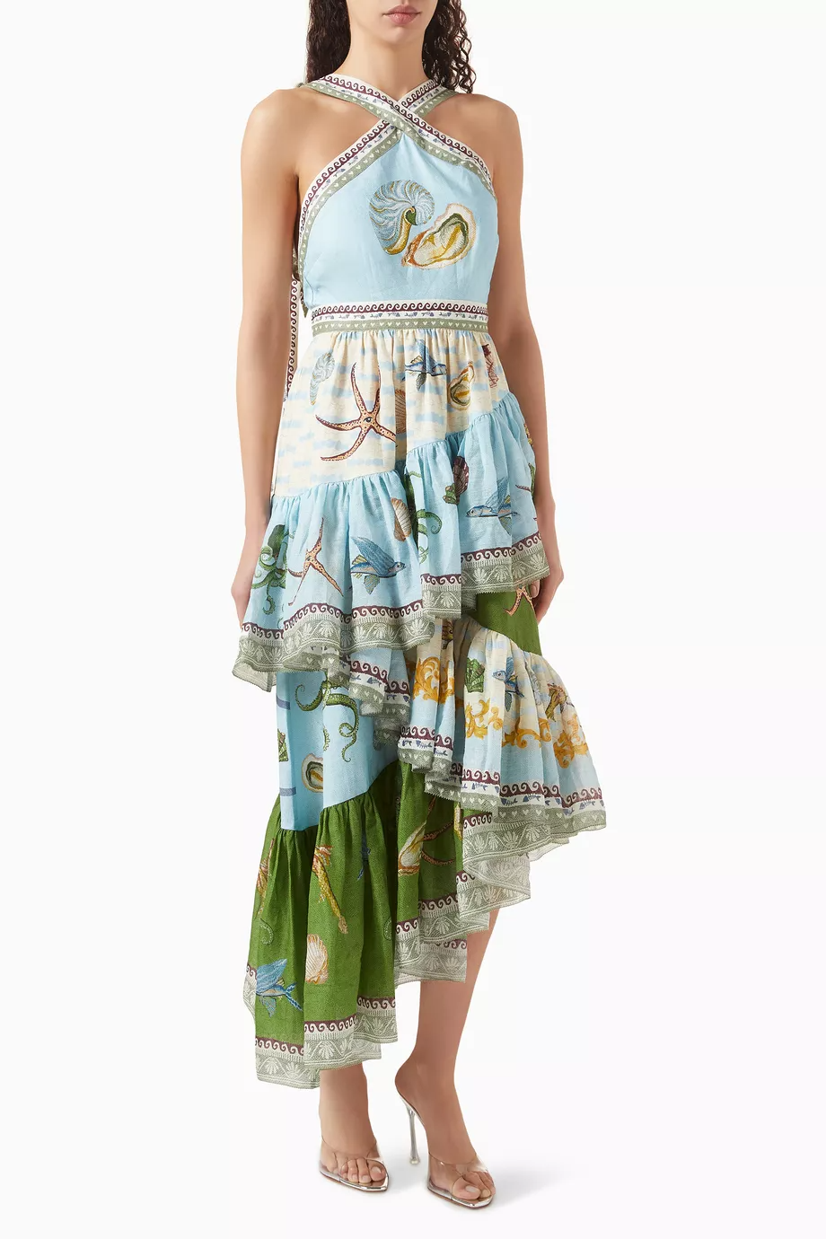 Atlantis Drift Tiered Midi Dress