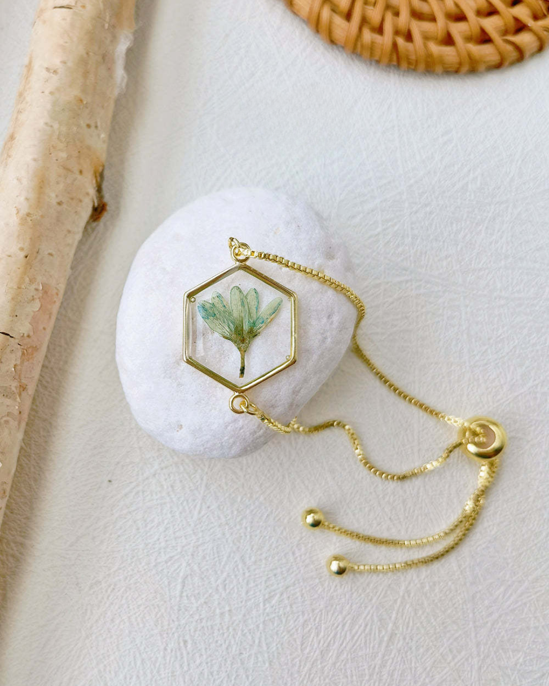 Narcissus Light Resin Cuff Bracelet