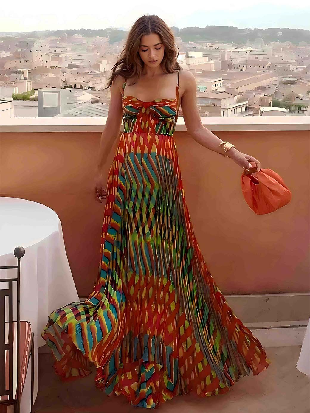 Gallery Chic Abstract Maxi Dress